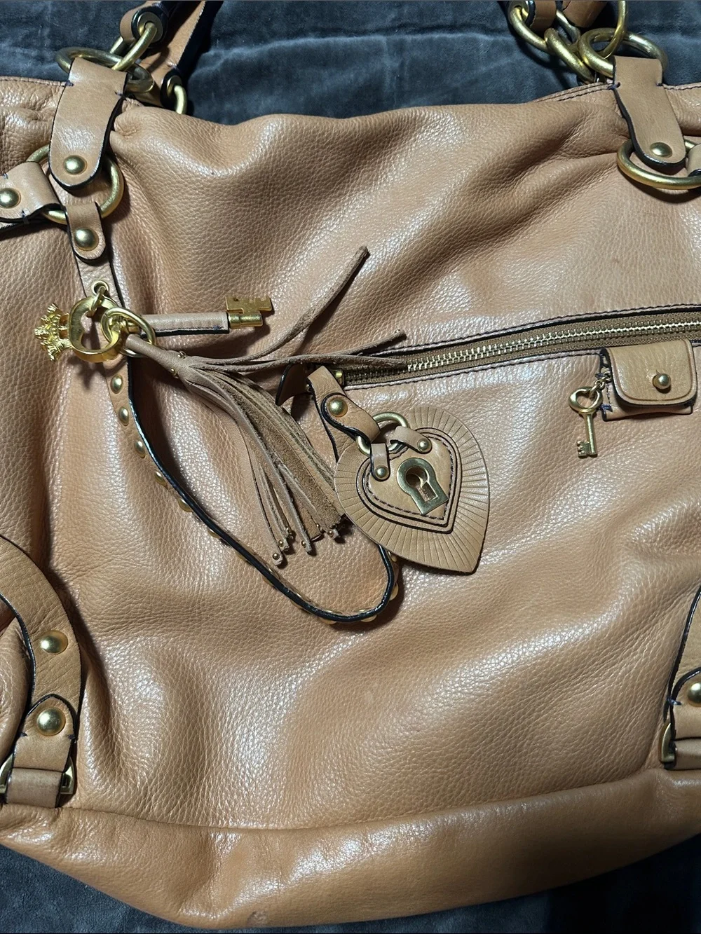 Juicy Couture Shoulder Bag with Heart Key Charm